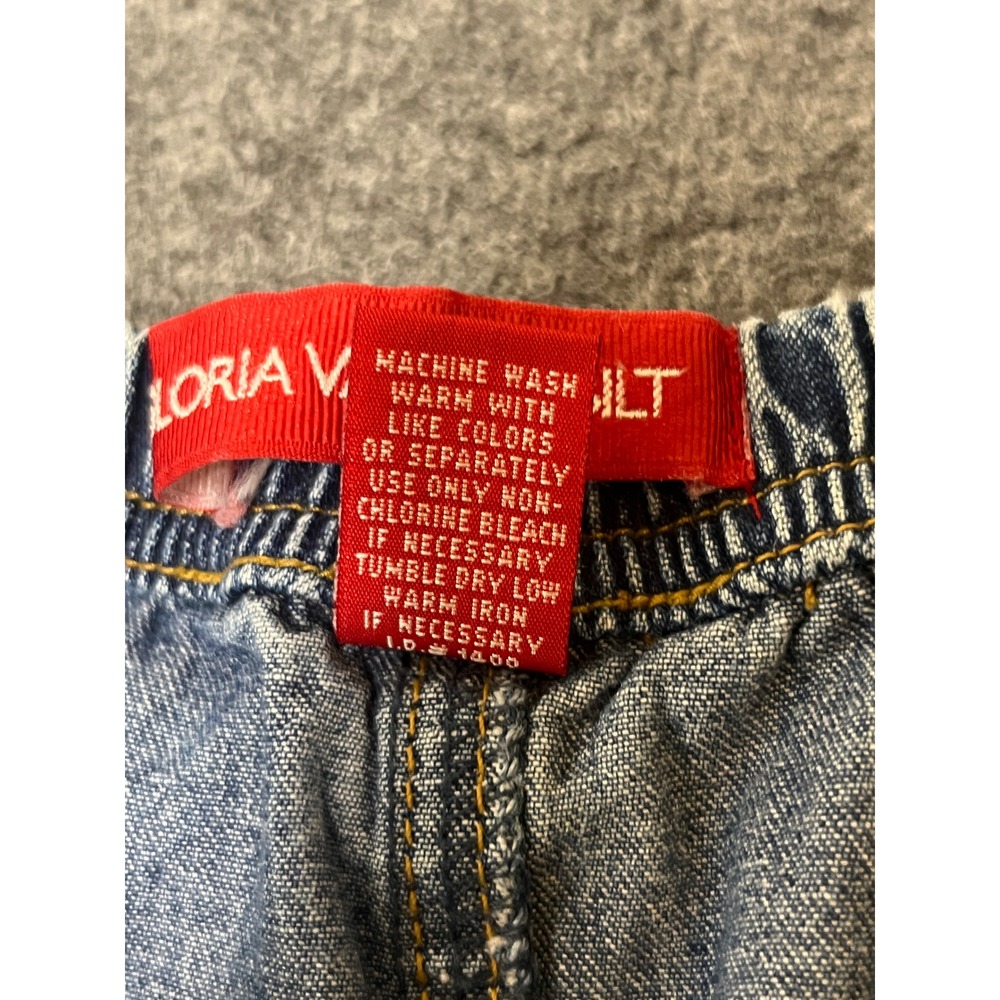 Vtg Gloria Vanderbilt 16W Blue Denim Maxi Skirt 90s‎ Prairie Cottagecore Modest - Picture 10 of 11